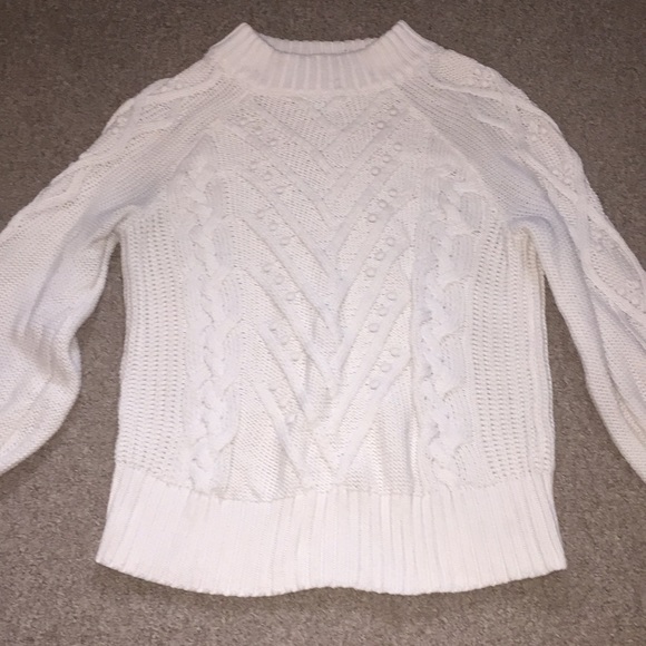 LOFT Sweaters - Loft cream cotton blend mock neck sweater medium
